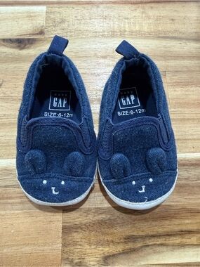GAP Navy Bunny Face Baby Slip-On Shoes